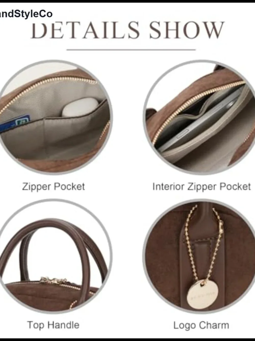 Women's Suede Crossbody Bag | Top Handle Purse | Adjustable Strap | Vegan
